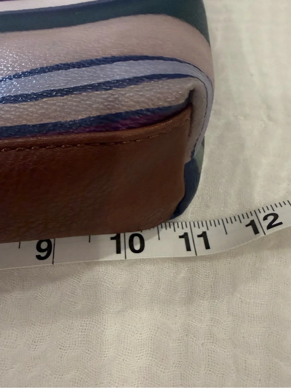 The Sak Striped Crossbody Bag Multicolor Boho Purse Leather Trim